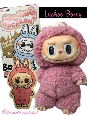 POP Mart Authentic Lychee Berry Plush Monster Toy - Exciting Macaron Labubu